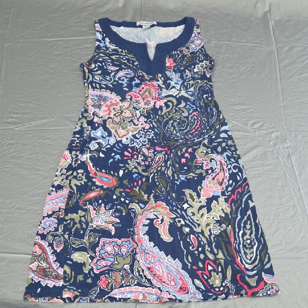 Tommy Bahama Blue Paisley Sleeveless Knit Dress Size XS